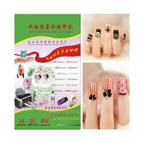 Papel do decalque Deslize DIY Clear Water Inkjet para Nail Sticker