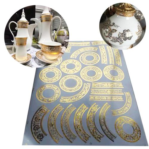 Alih emas Stamping Air Decals untuk Tableware Keramik