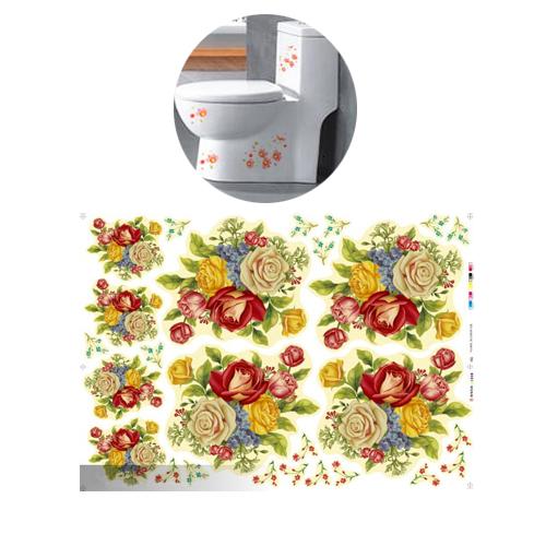 Rose Pattern Water Transfer Decals For Ceramic Toilet Seat